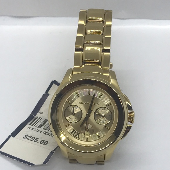 BNIB KARL LAGERFELD KL-2402 GOLD WATCH - Picture 3 of 11